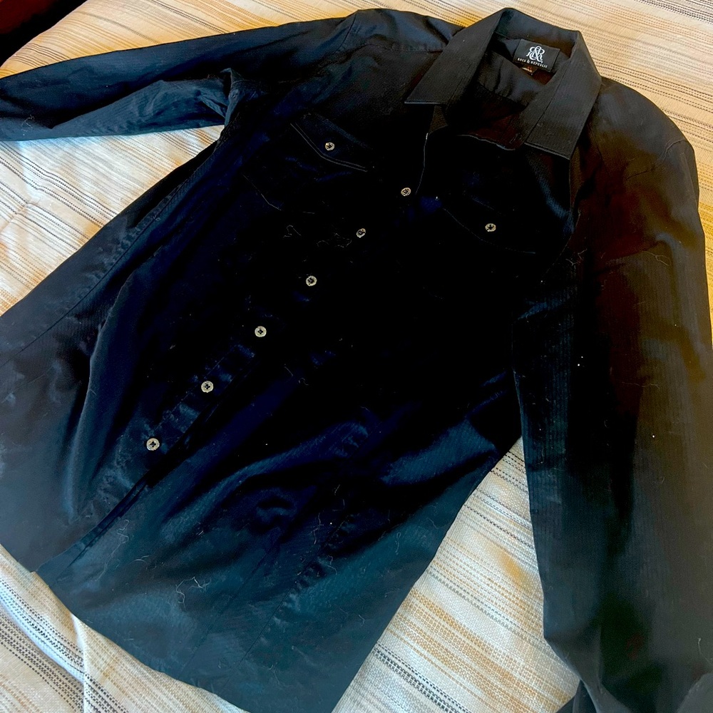 Rock & Republic BLK BUTTON UP